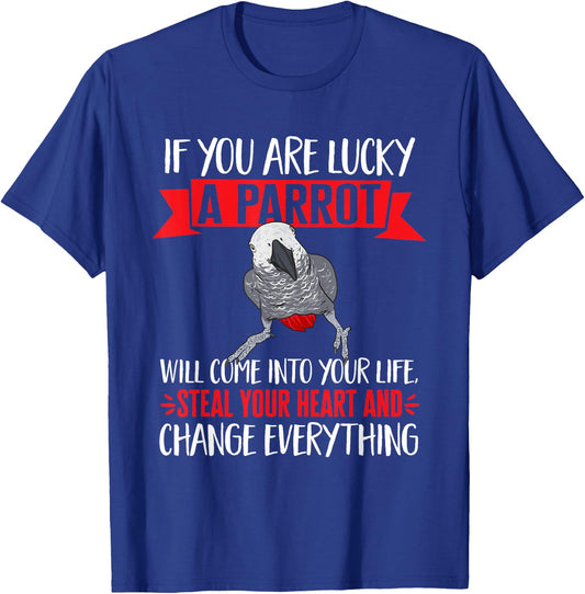 African Grey Parrot T-Shirt - T-Shirt | Royal