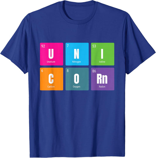 Periodic Table Rainbow Unicorn - Mystical Creature T-Shirt - T-Shirt | Royal