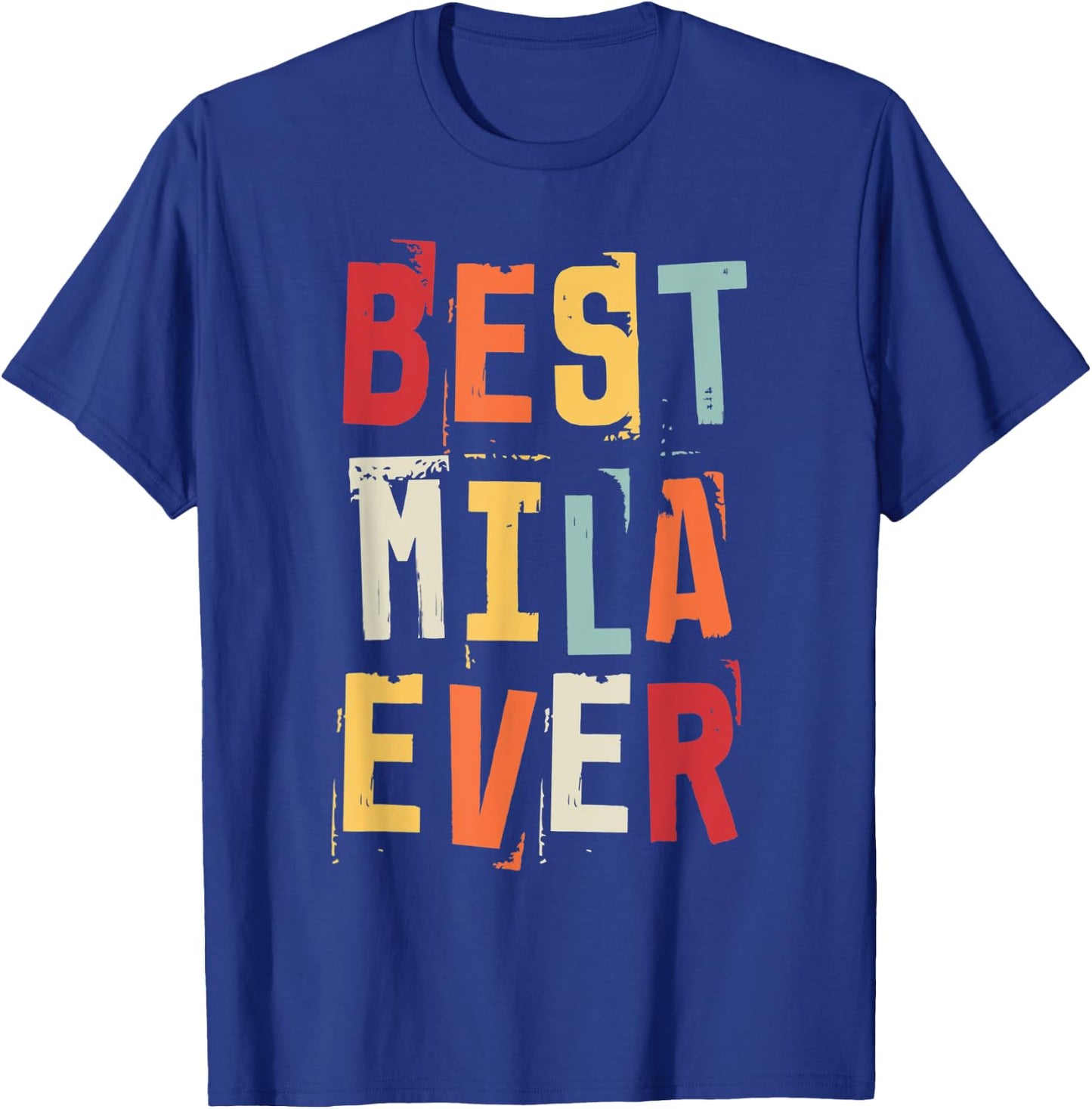 I Love Mila Retro Vintage Text Birth Names Best Mila T-Shirt - T-Shirt | Royal