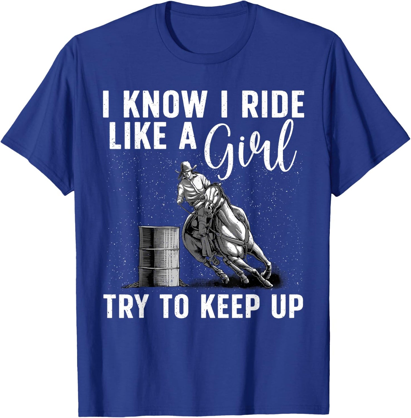 Funny Barrel Racing Art Girls Women Horse Racing Lovers T-Shirt - T-Shirt | Royal