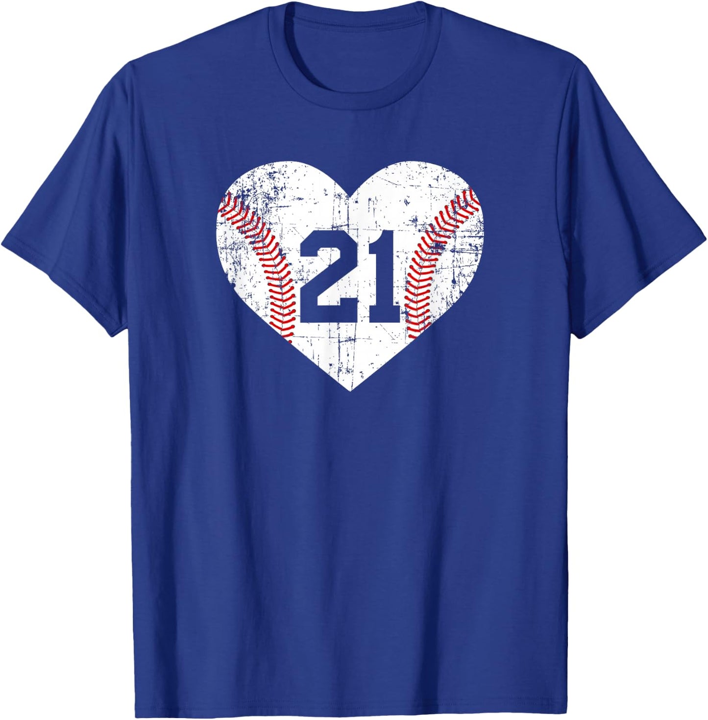 Vintage Baseball 21 Jersey Number T-Shirt - T-Shirt | Royal