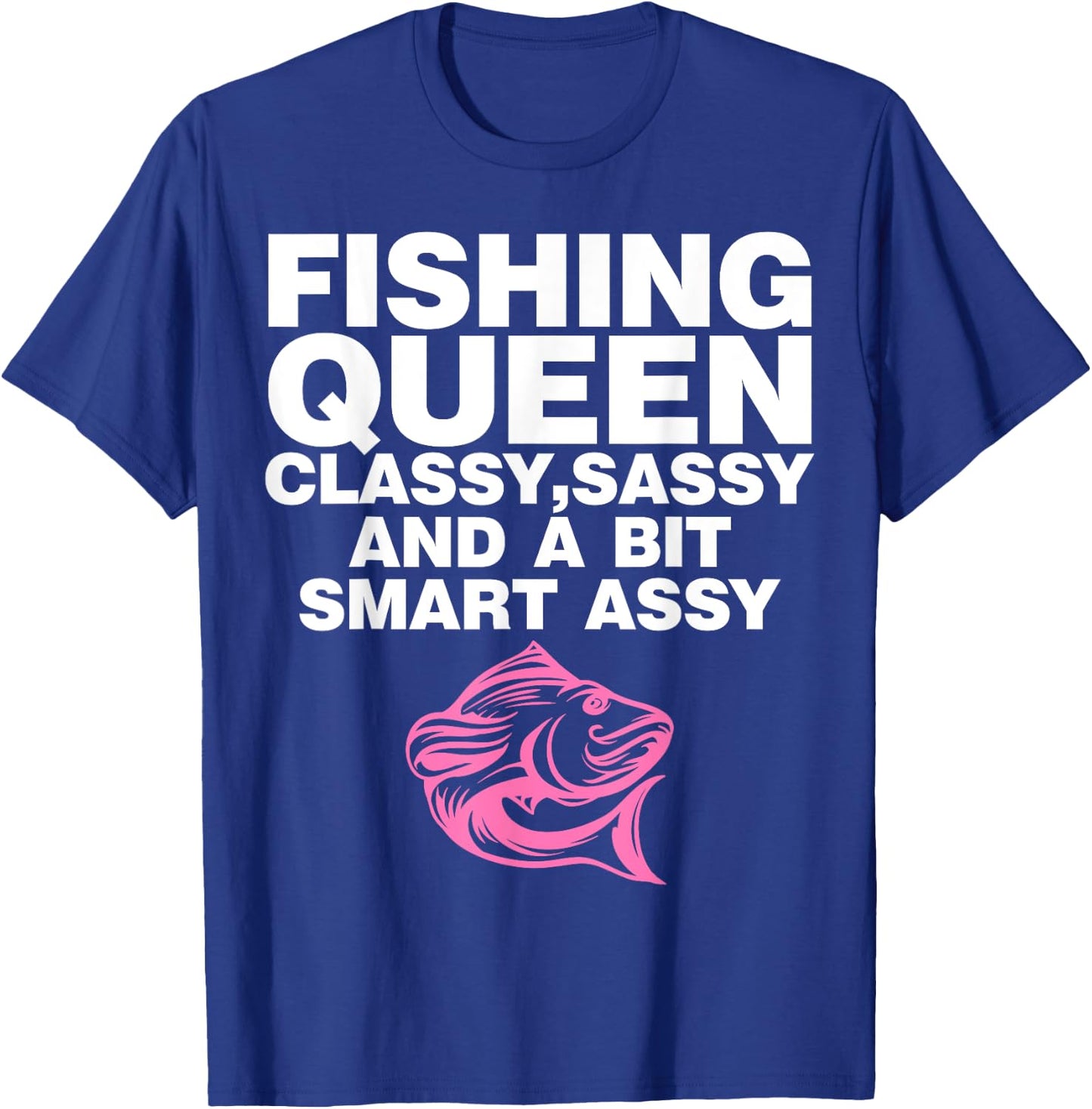 Fishing Queen Fisherman Women Ladies Mothers Day T-Shirt - T-Shirt | Royal