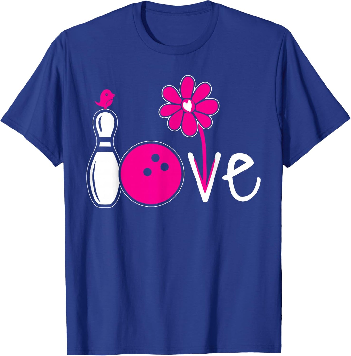 Women Bowling-Shirt Girls Love Team Bowling Vintage T-Shirt - T-Shirt | Royal