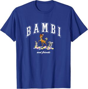 Disney Bambi And Friends Thumper Flower College Style Logo T-Shirt - T-Shirt | Royal