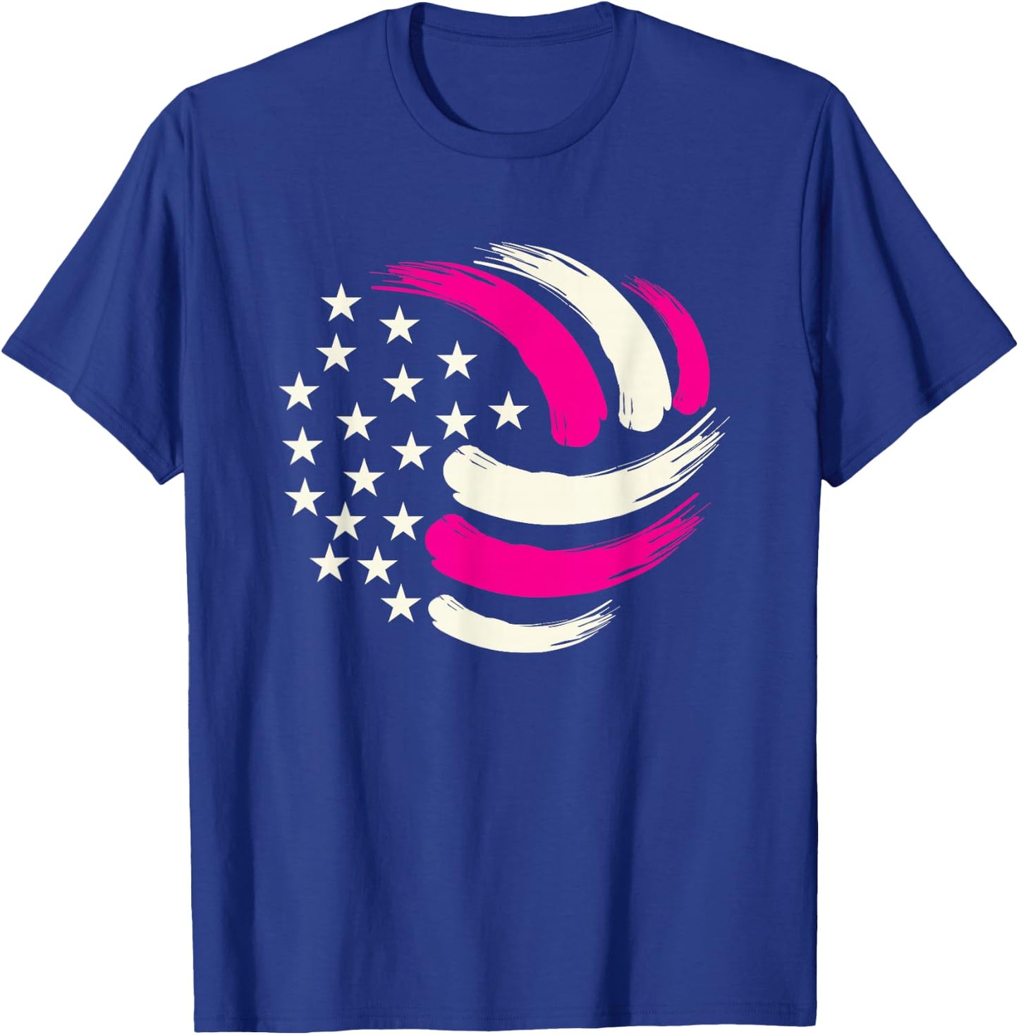 Women Volleyball Teen Girls USA American Flag T-Shirt - T-Shirt | Royal