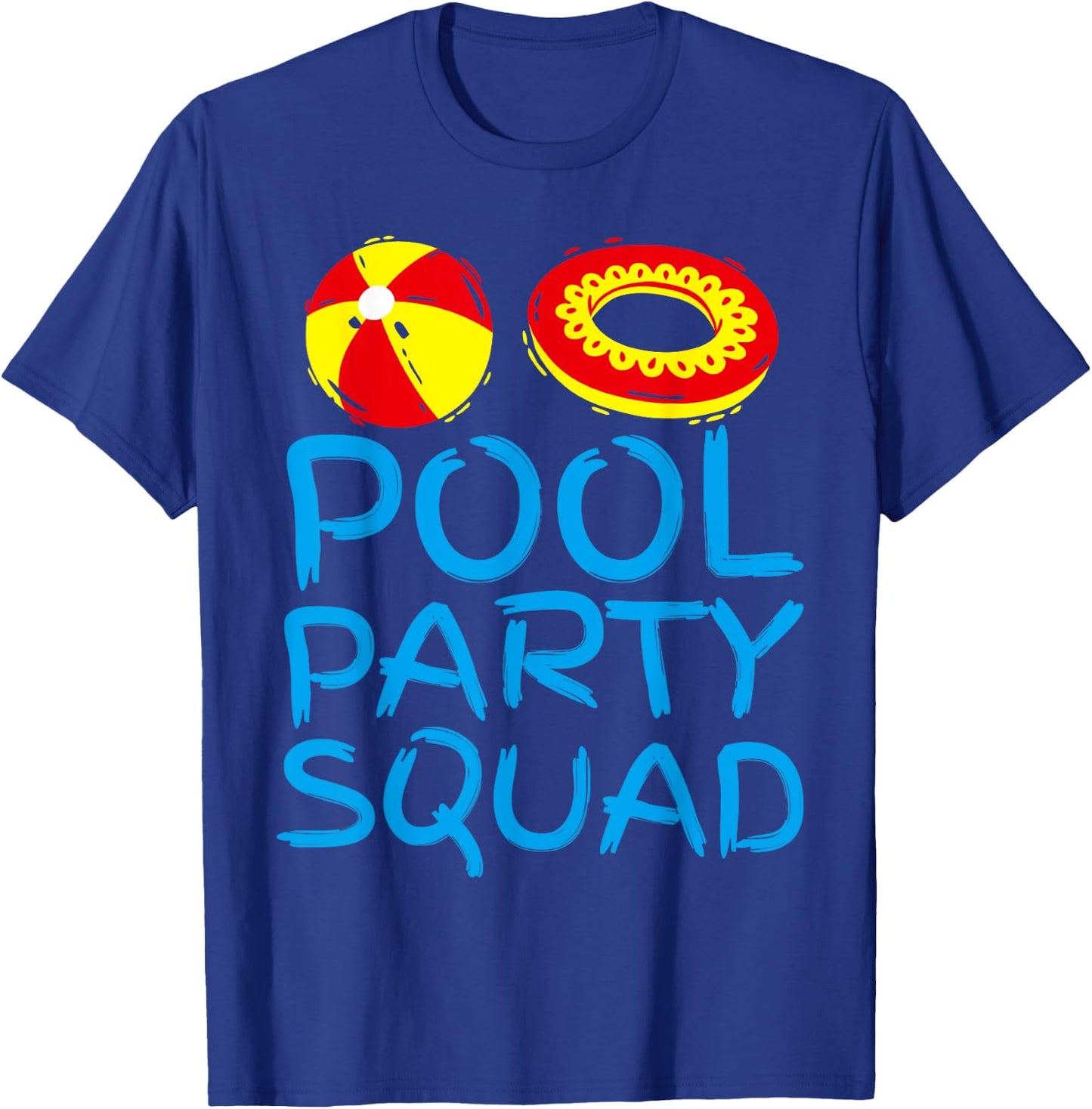 Funny Pool Party Squad Birthday Summer Family Swimming Kids T-Shirt - T-Shirt | Royal