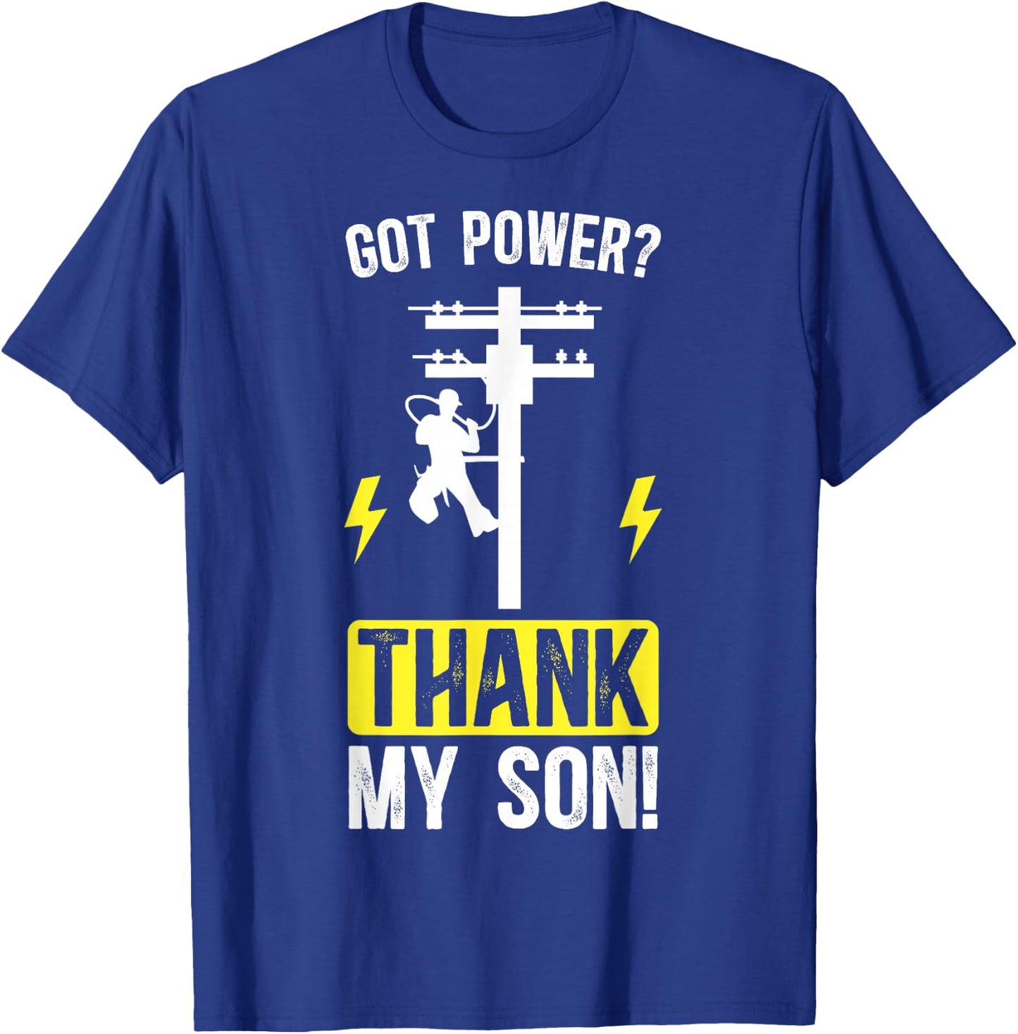 Thank My Son Lineman Mom Of A Lineman Mother Line Mama T-Shirt - T-Shirt | Royal