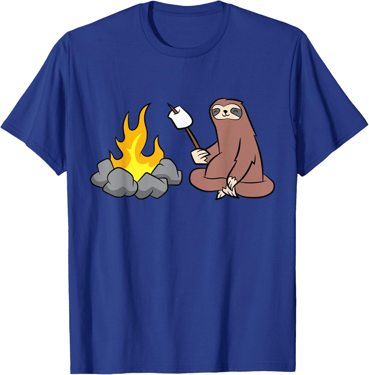 Sloth Roasting Marshmallows At The Campfire T-Shirt - T-Shirt | Royal