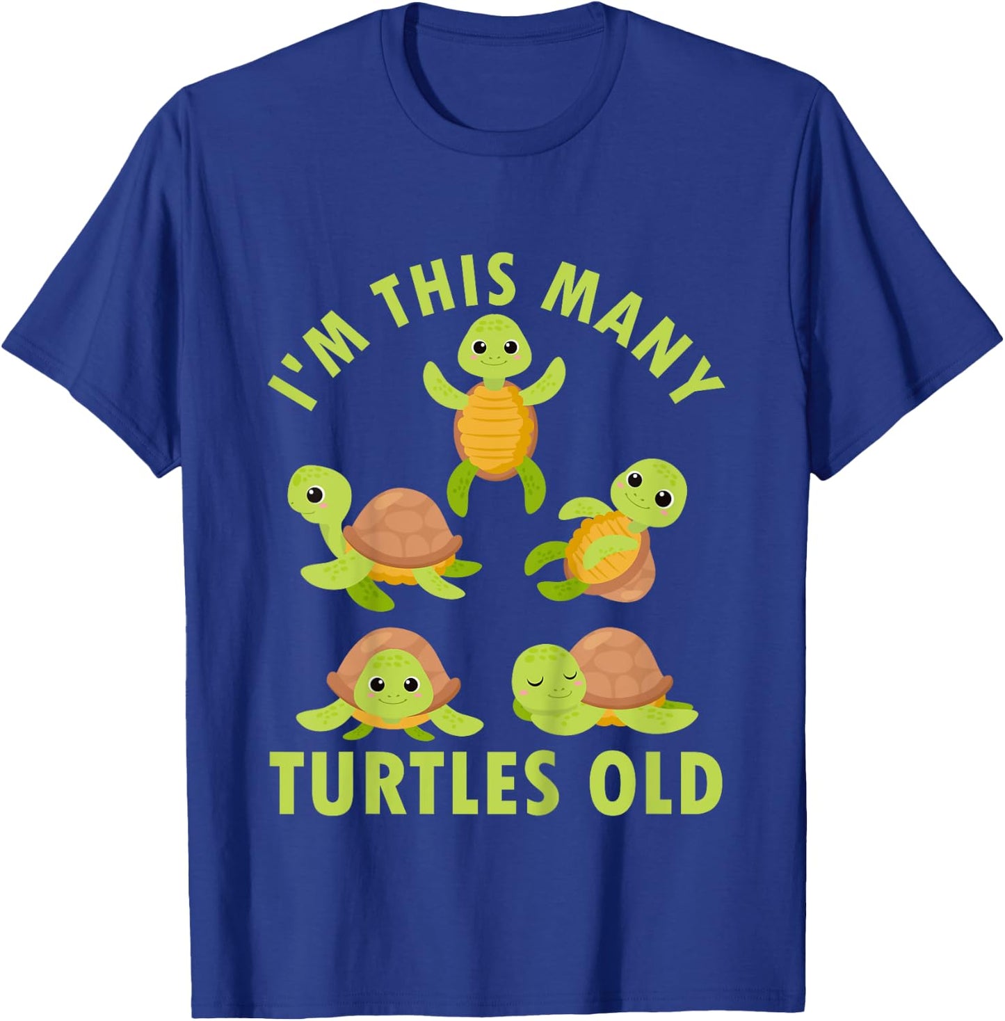 Kids 5 Year Old Boy Sea Turtles Old 5th Birthday Kids T-Shirt - T-Shirt | Royal