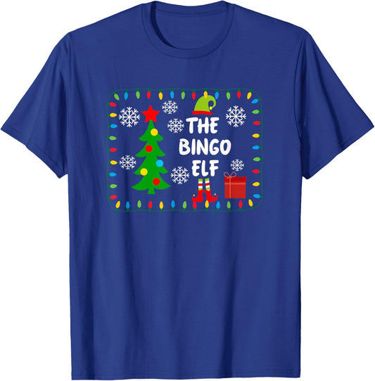 The Bingo Elf - Cute Xmas Tree Lights Friends T-Shirt - T-Shirt | Royal