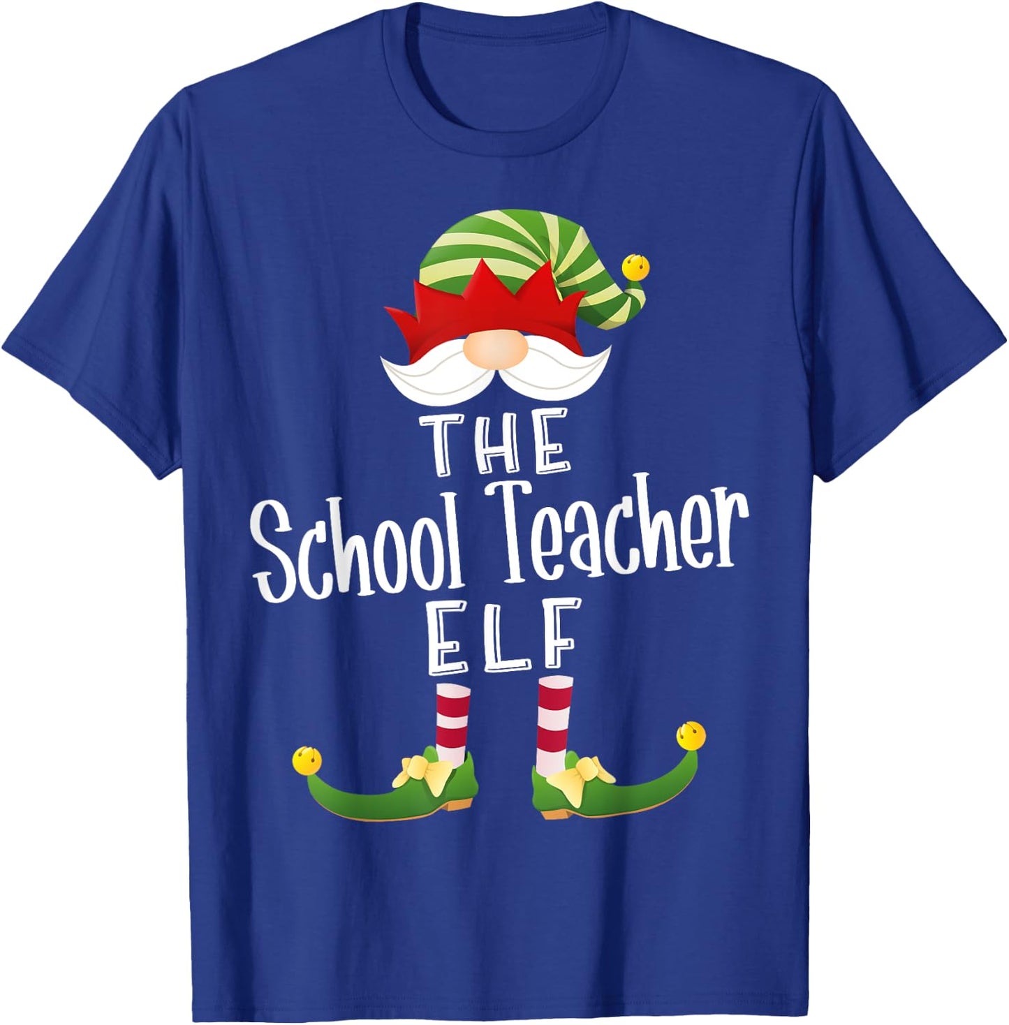 School Teacher Elf Group Christmas Funny Pajama Party Women T-Shirt - T-Shirt | Royal