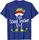 School Teacher Elf Group Christmas Funny Pajama Party Women T-Shirt - T-Shirt | Royal