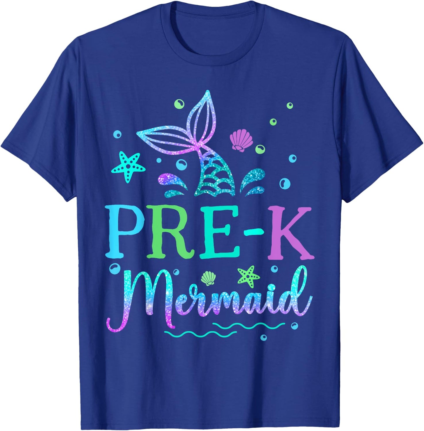 Pre-K Mermaid Tail Pre Kindergarten Back To School Women Kid T-Shirt - T-Shirt | Royal