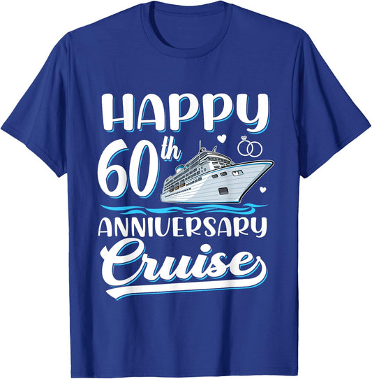 Happy 60th Anniversary Cruise Wedding 60 Years Old Couples T-Shirt - T-Shirt | Royal