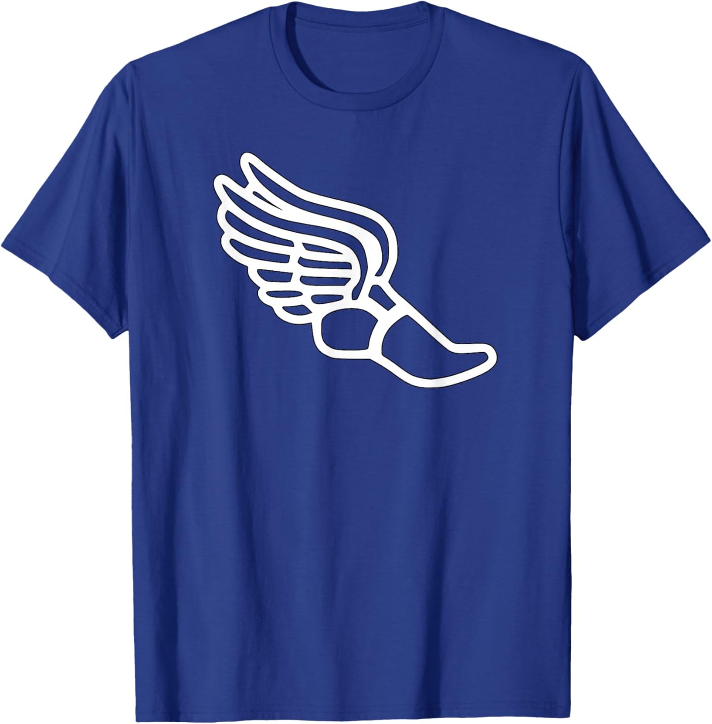 Track and Field or Long-Distance Runner White Winged Shoe T-Shirt - T-Shirt | Royal