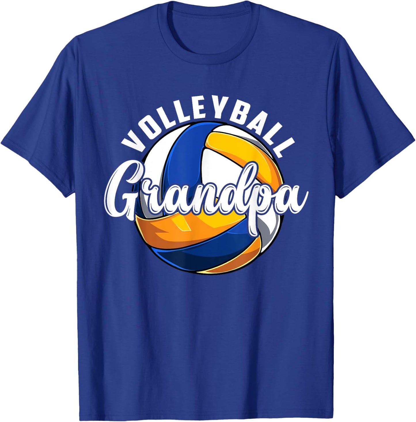 Volleyball Grandpa Vintage Retro Volleyball Fathers Day T-Shirt - T-Shirt | Royal