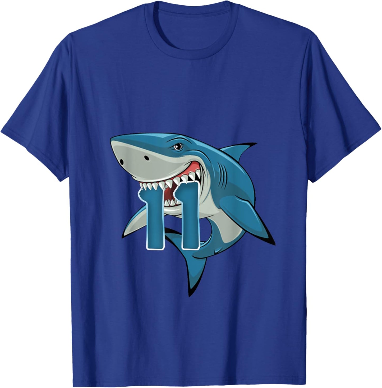 Kids 11 Year Old Shark Shirt 11th Birthday Shark Theme Party T-Shirt - T-Shirt | Royal