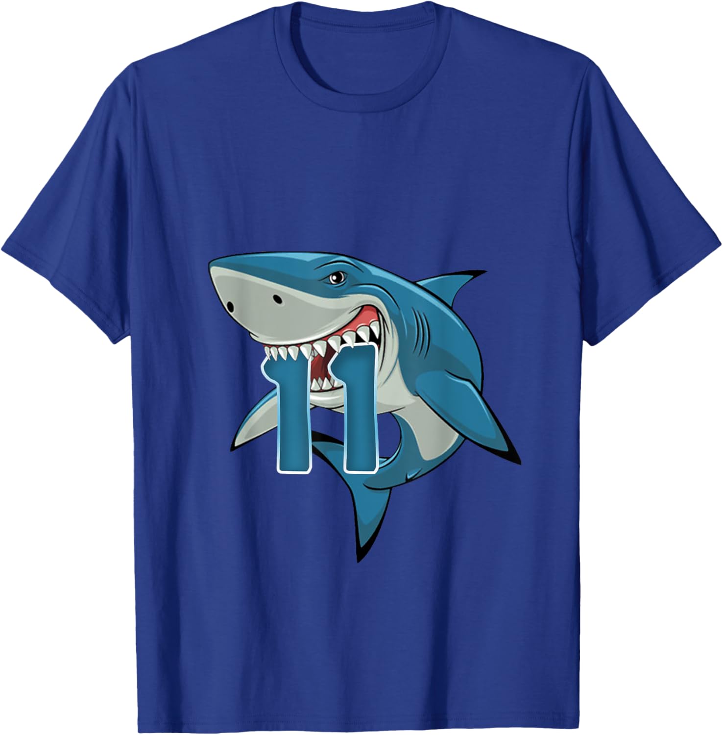 Kids 11 Year Old Shark Shirt 11th Birthday Shark Theme Party T-Shirt - T-Shirt | Royal