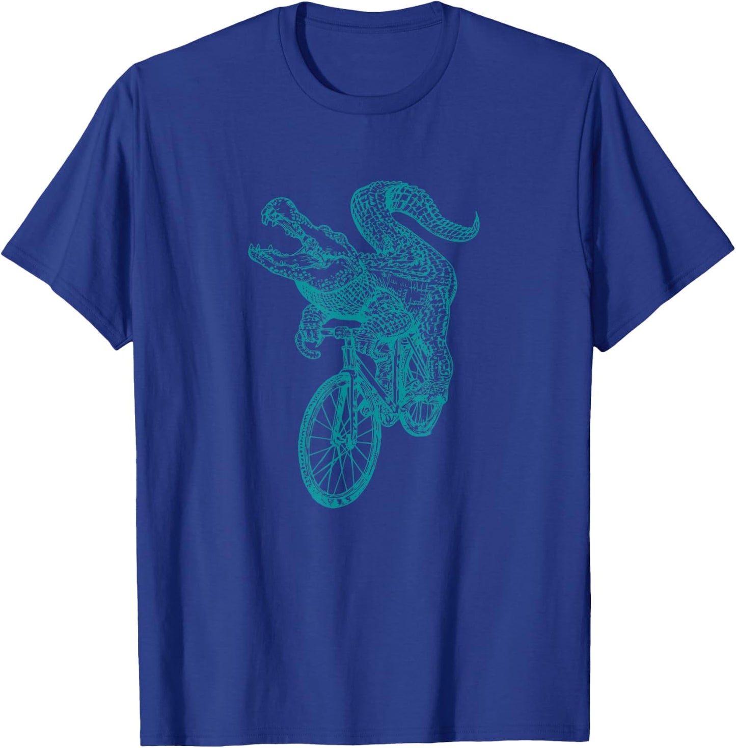 Alligator Riding Bike Crocodile Cyclist Reptile Ride Bicycle T-Shirt - T-Shirt | Royal