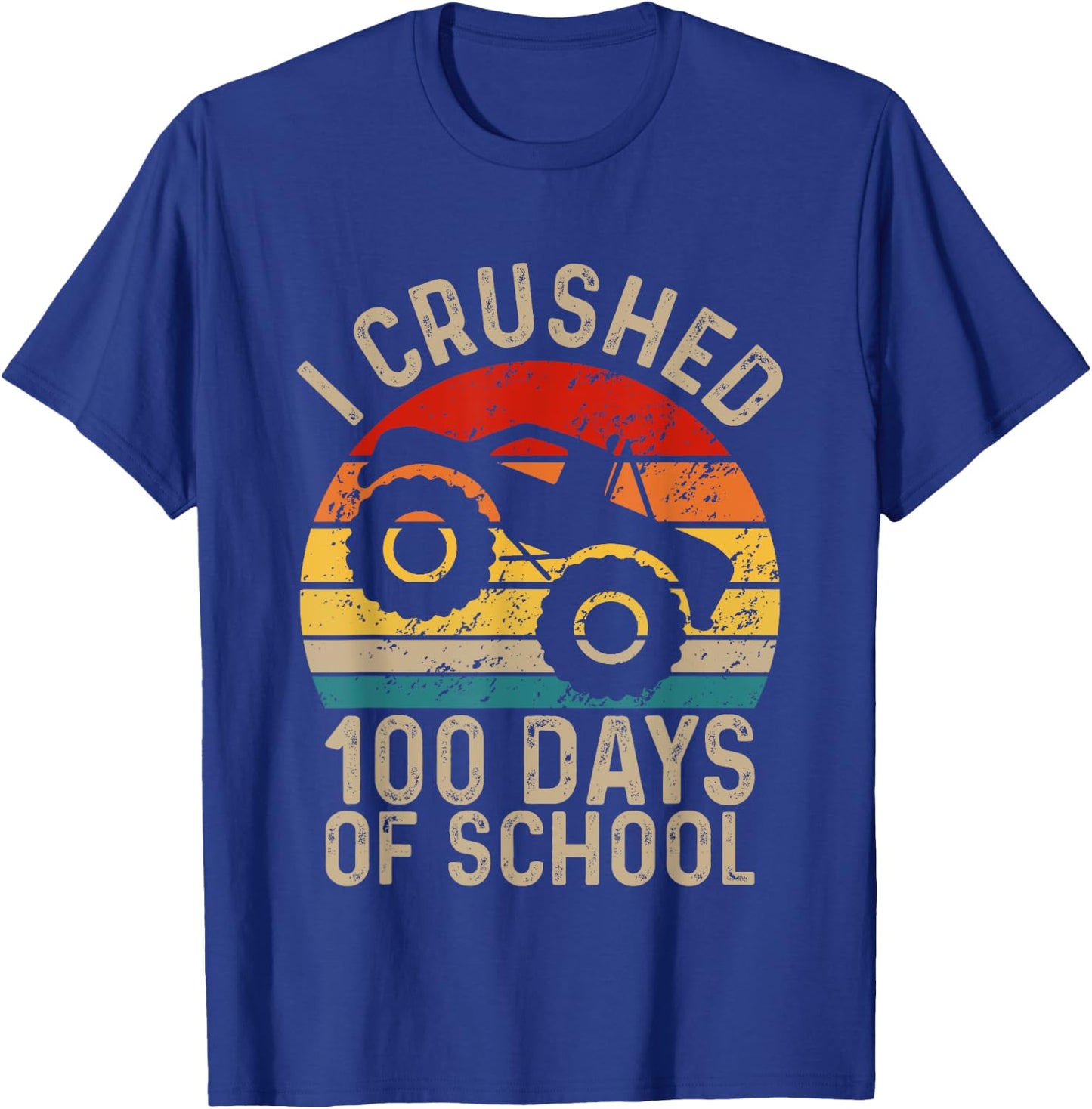 I Crushed 100 Days Of School Boys Kids 100th Day Of School T-Shirt - T-Shirt | Royal