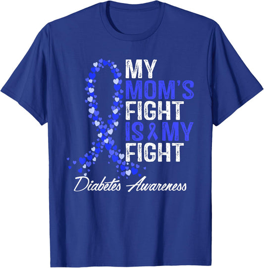 Diabetes Awareness Mom Fight Is My T1D Type 1 Mother Support T-Shirt - T-Shirt | Royal