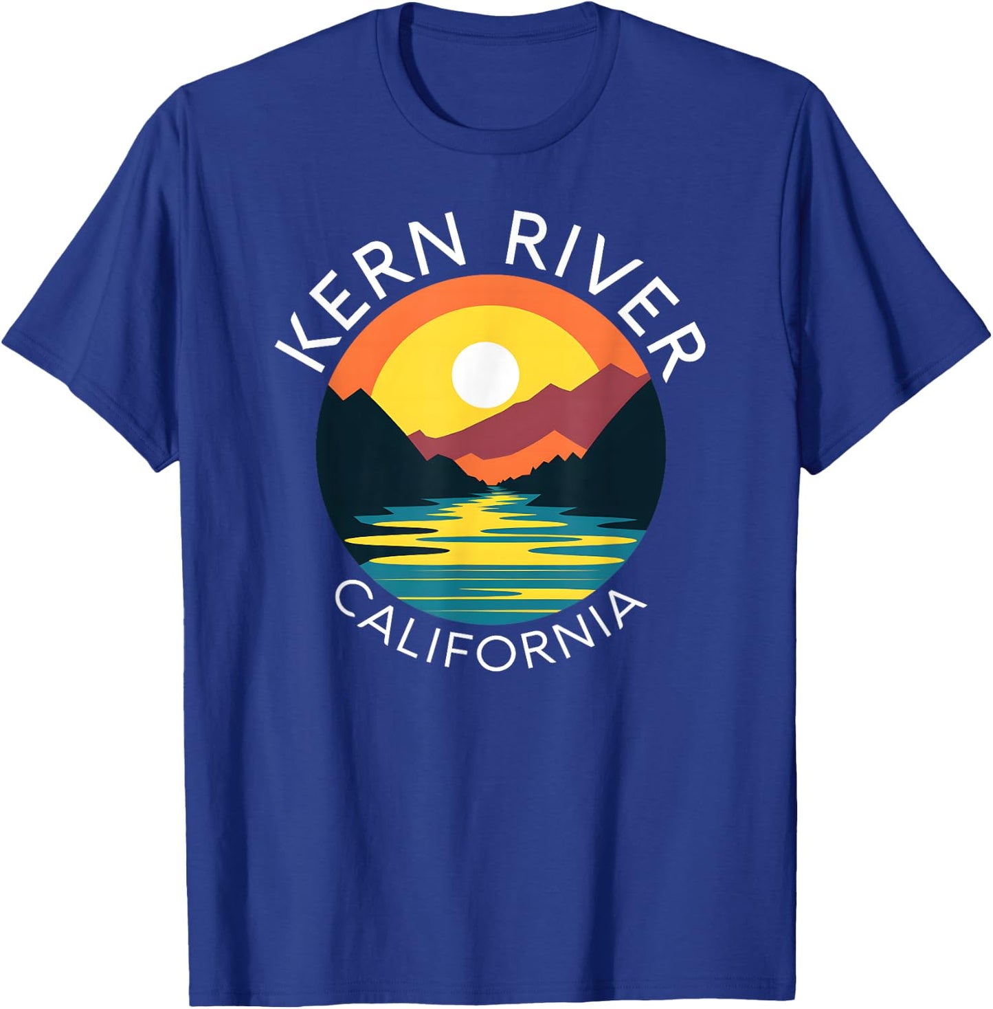 Kern River California Sequoia Forest Kernville Retro Camping T-Shirt - T-Shirt | Royal
