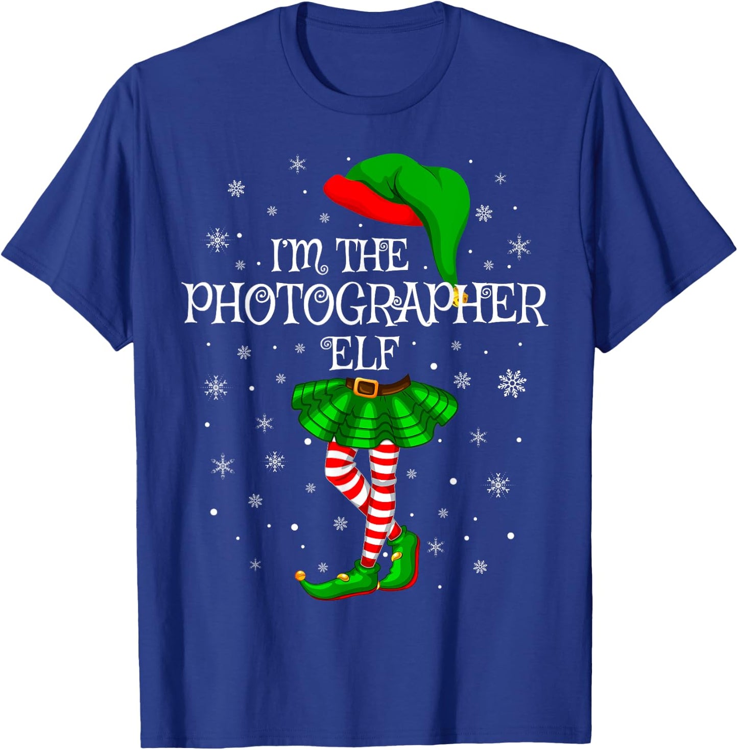 Photographer Elf Christmas Matching Family Women Girls Elf T-Shirt - T-Shirt | Royal
