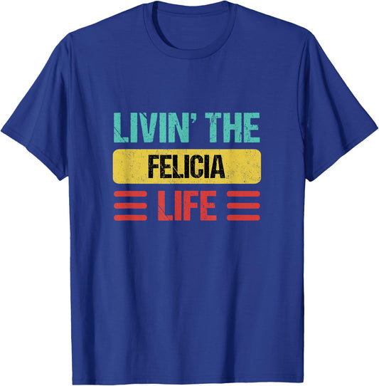 Felicia Name Shirts & Gifts Felicia -Adults Black Small Classic Fit Short Sleeve Personalized Name T-Shirt - T-Shirt | Royal