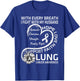 Lung Cancer Awareness Gift Husband Lung Cancer Ribbon T-Shirt - T-Shirt | Royal