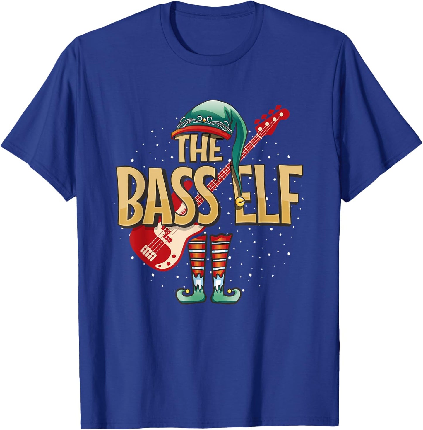 Christmas Bass Guitar Elf for Bassist Musician T-Shirt - T-Shirt | Royal