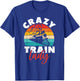 Crazy Train Lady Train Driver T-Shirt - T-Shirt | Royal