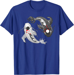 Koi Fish Carp Funny Yin Yang Balance Life Men Women T-Shirt - T-Shirt | Royal