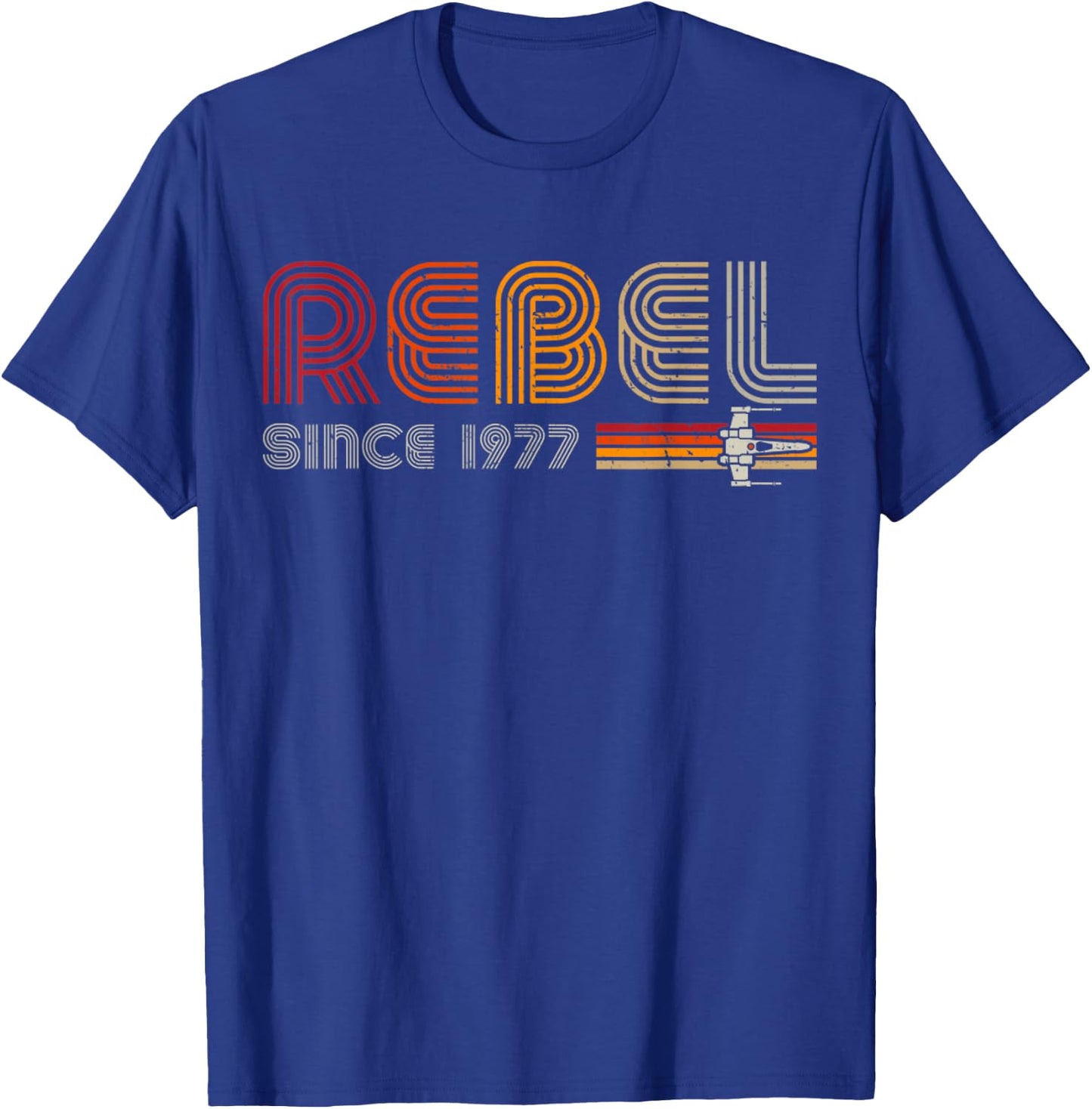 Rebel Since 1977 Retro Space Typography Vintage T-Shirt - T-Shirt | Royal