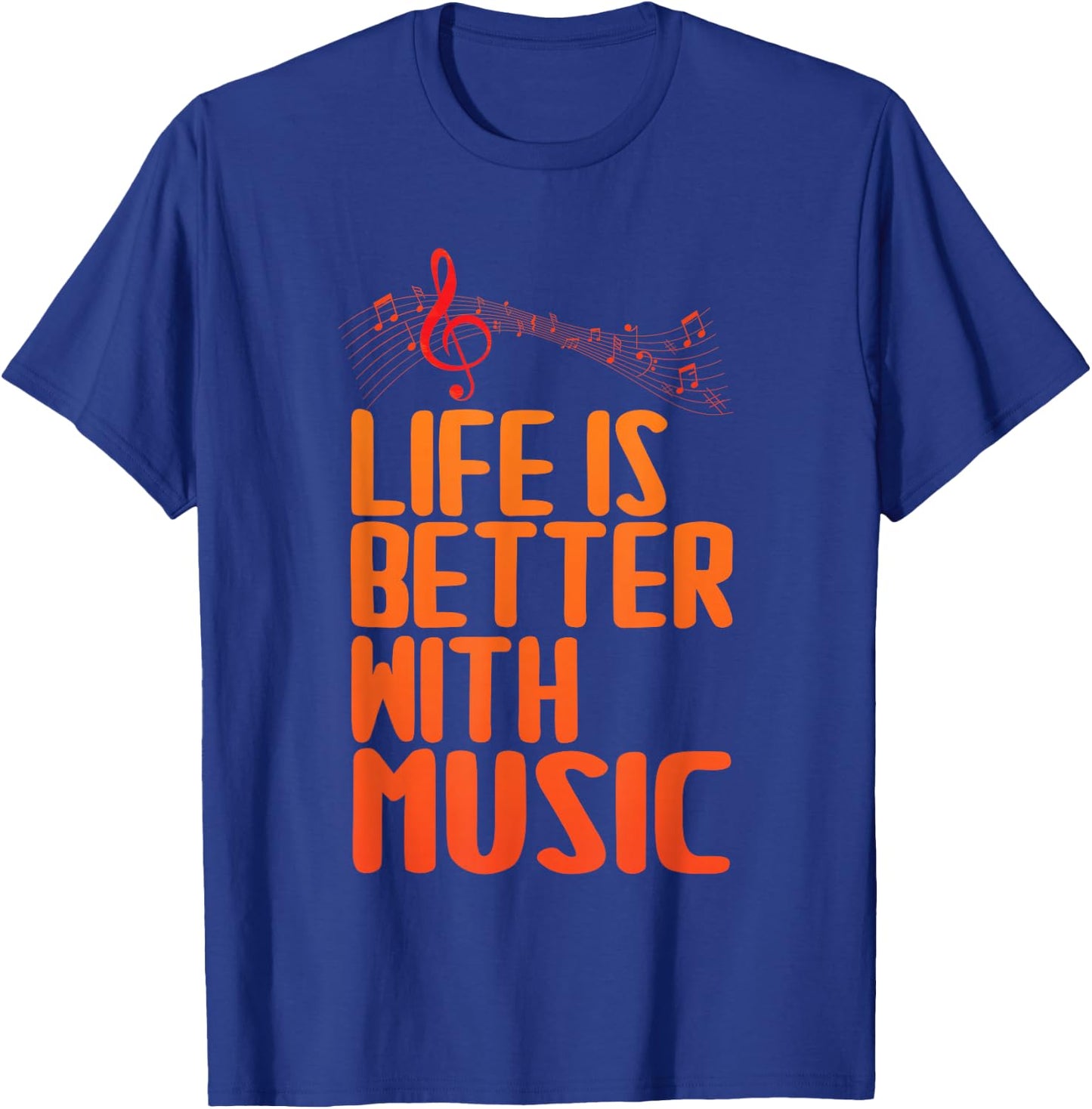 Life Is Better With Music Musicians Funny Music Note Memes T-Shirt - T-Shirt | Royal