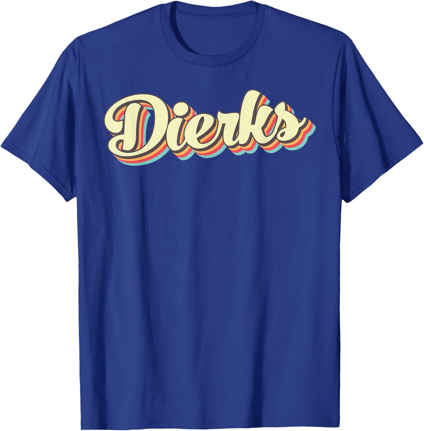 Dierks Retro Art Baseball Font Vintage T-Shirt - T-Shirt | Royal