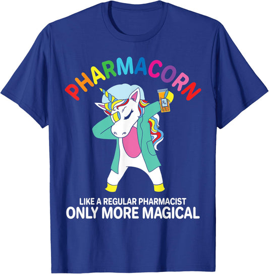 Funny Pharmacist Pharmacy Technician Pharmacorn Unicorn T-Shirt - T-Shirt | Royal