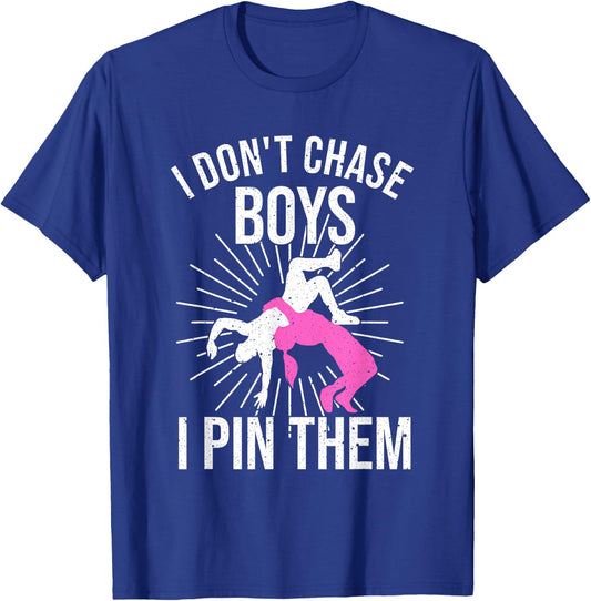 Funny Wrestling Girls Designs Wrestle Athlete Fans Small T-Shirt - T-Shirt | Royal