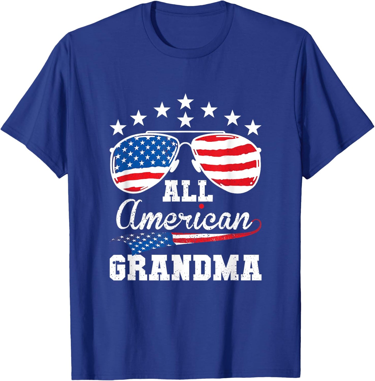 All American Grandma 4th of July Matching Family T-Shirt - T-Shirt | Royal