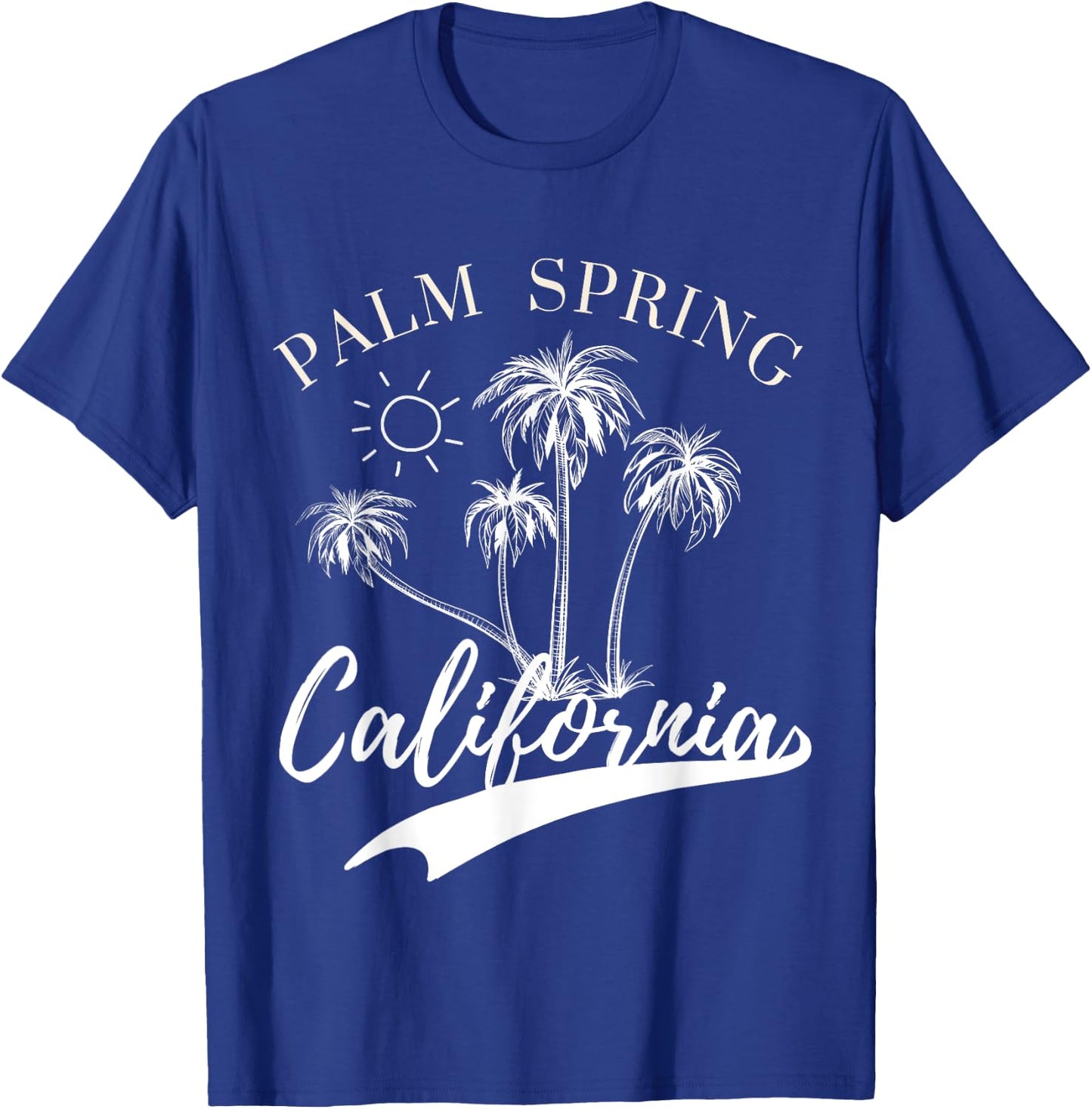 Palm Springs California Beach CA Surfer Tree Gifts & Apparel Men Women Kids T-Shirt - T-Shirt | Royal