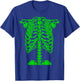 Skeleton Green Rib Cage Bone Costume Halloween Graphic X-Ray T-Shirt - T-Shirt | Royal