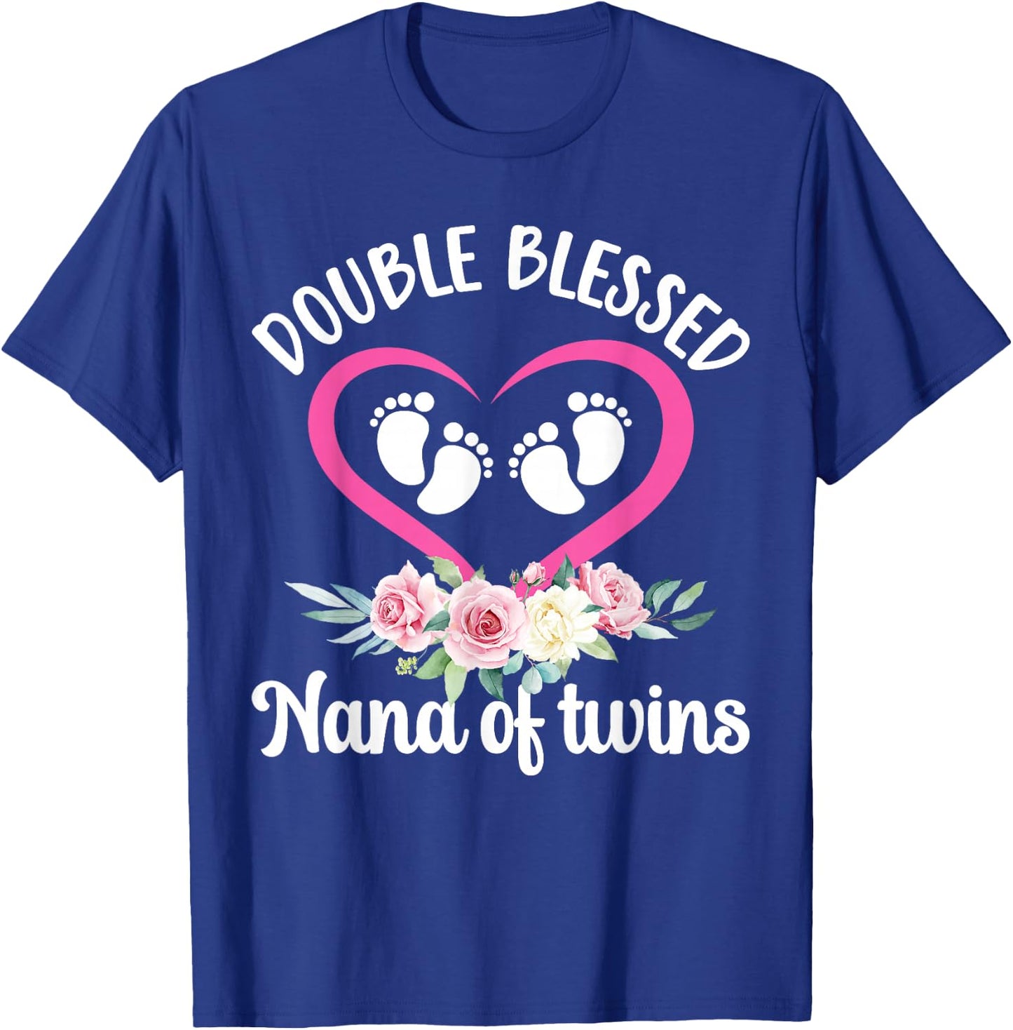 Double Blessed Nana Of Twins Twin Nana Grandma T-Shirt - T-Shirt | Royal