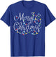 Merry Christmas Tree Lights Matching Xmas Pajamas T-Shirt - T-Shirt | Royal