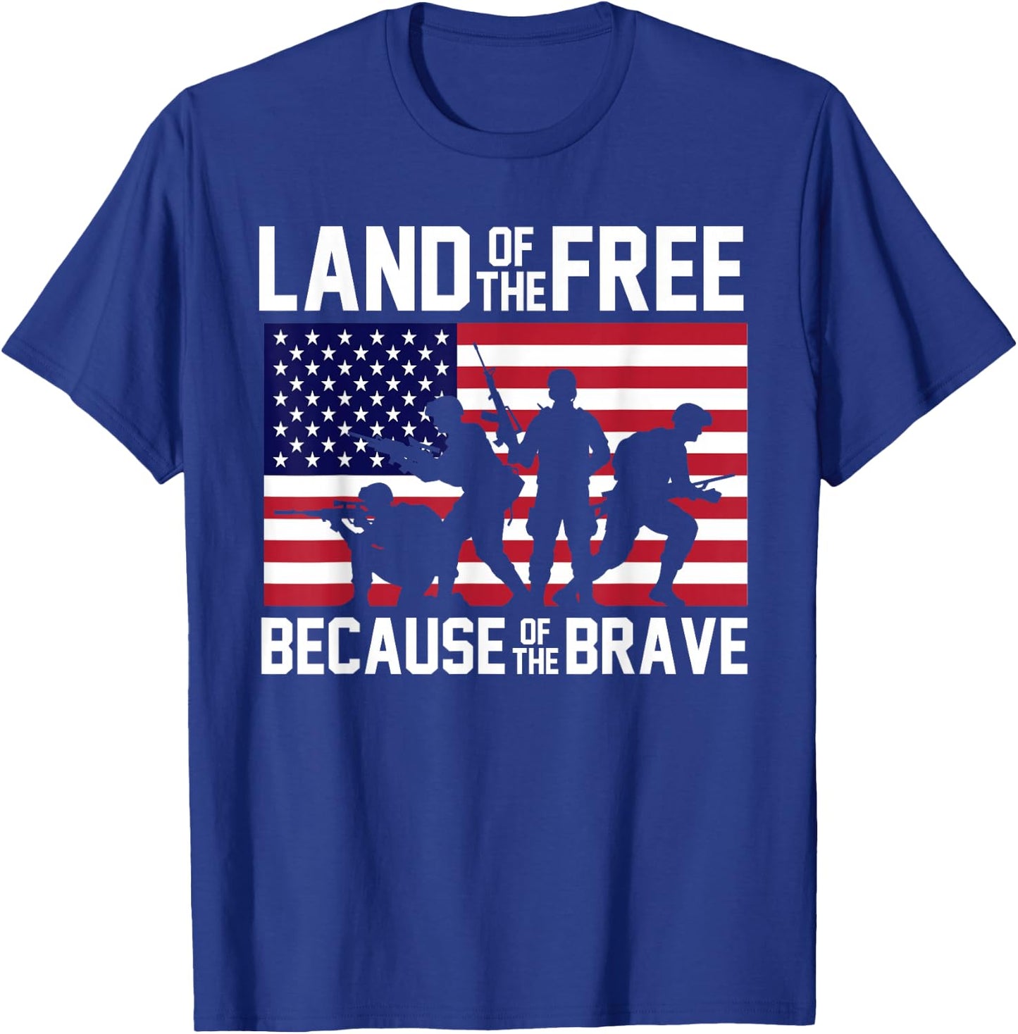 Land of the Free Because of the Brave United States T-Shirt - T-Shirt | Royal