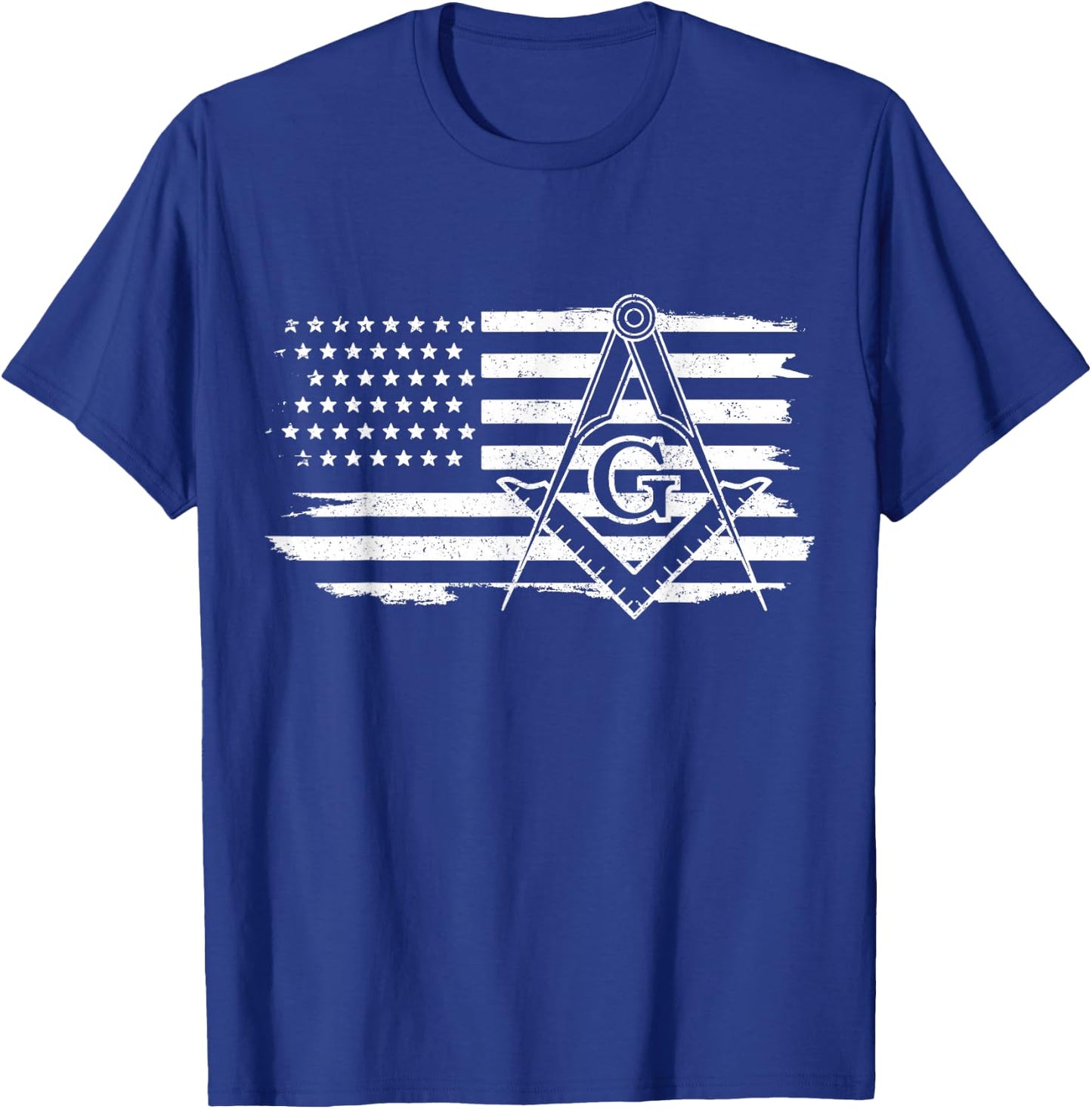 Mason Square & Compass Masonic US Flag Freemason Shriner T-Shirt - T-Shirt | Royal