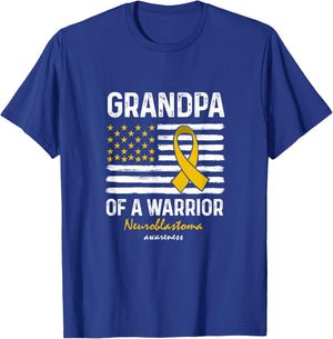 Yellow Neuroblastoma Warrior Support Grandpa Of A Warrior T-Shirt - T-Shirt | Royal