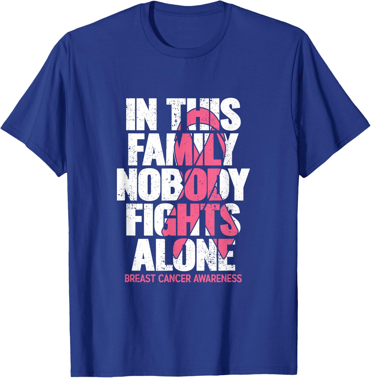 Breast Cancer Support Vintage Family Breast Cancer Awareness T-Shirt - T-Shirt | Royal