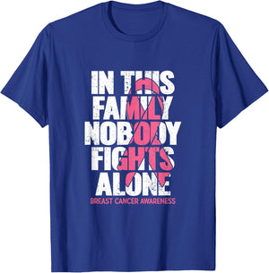Breast Cancer Support Vintage Family Breast Cancer Awareness T-Shirt - T-Shirt | Royal
