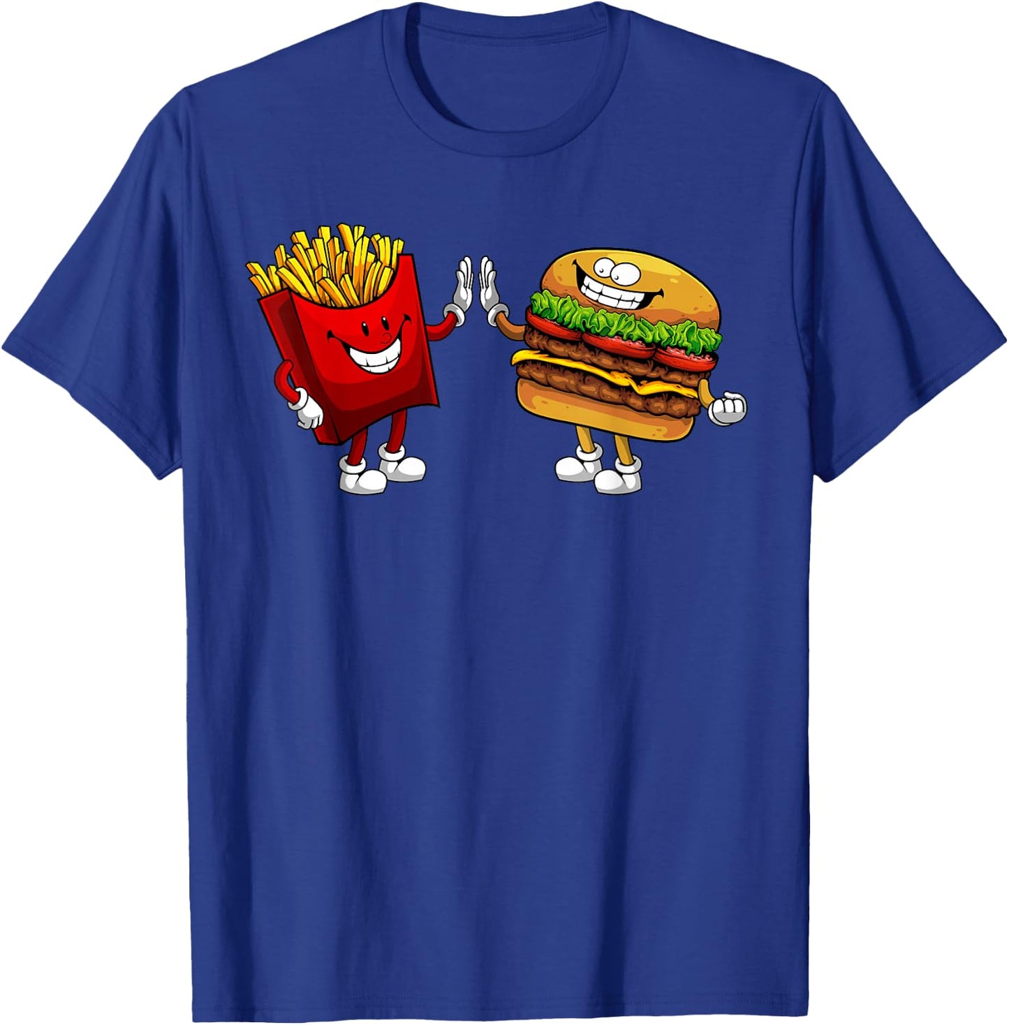Cute Hamburger Art Men Women Hamburger French Fries Lovers T-Shirt - T-Shirt | Royal