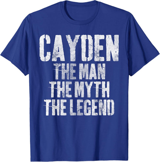 Personalized Shirt Cayden The Man The Myth The Legend T-Shirt - T-Shirt | Royal