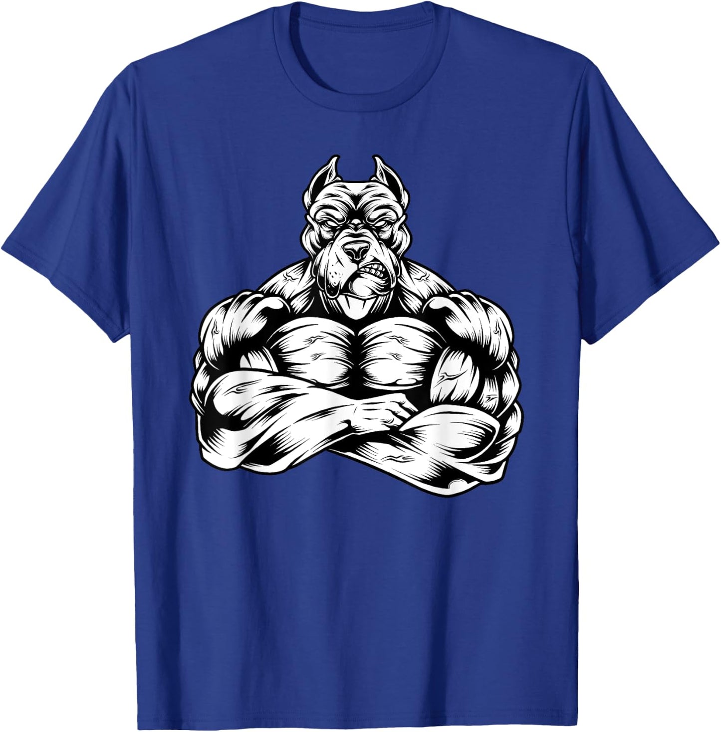 Muscles Pitbull dog lover workout Gym Fitness powerlifter T-Shirt - T-Shirt | Royal